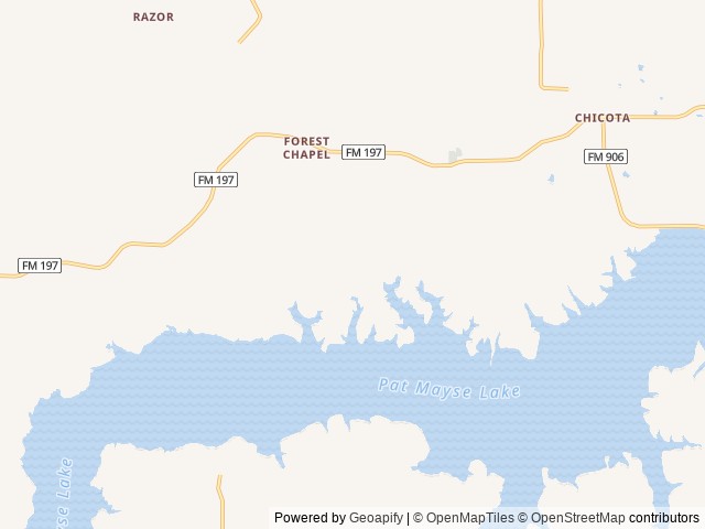 Map of Pat Mayse West location at Powderly, TX, United States