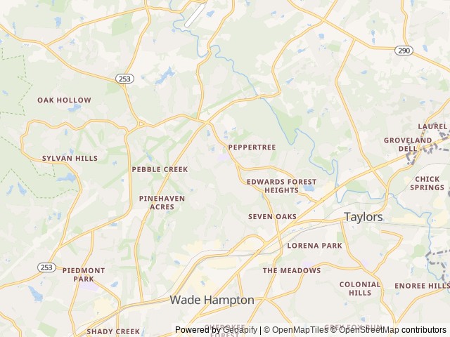 Map for Delivery Available near Taylors, SC