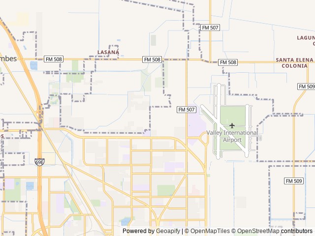 Map of Tropic Winds RV Resort location at Palmview, TX, United States