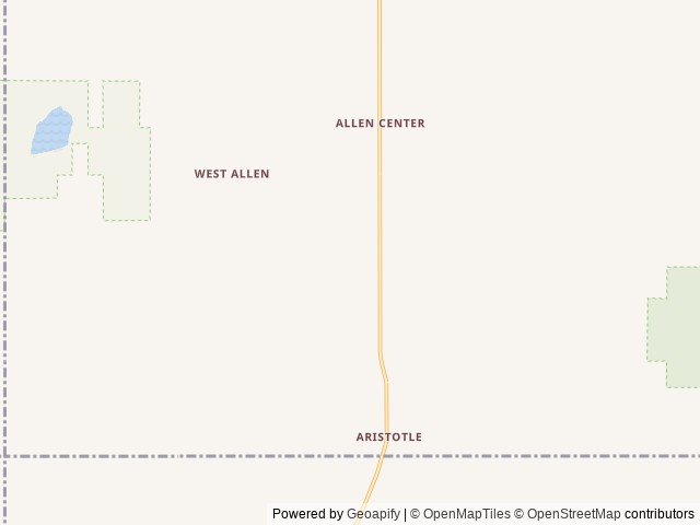 Map of Evergreen Trails Campgrounds location at Angelica, NY, United States