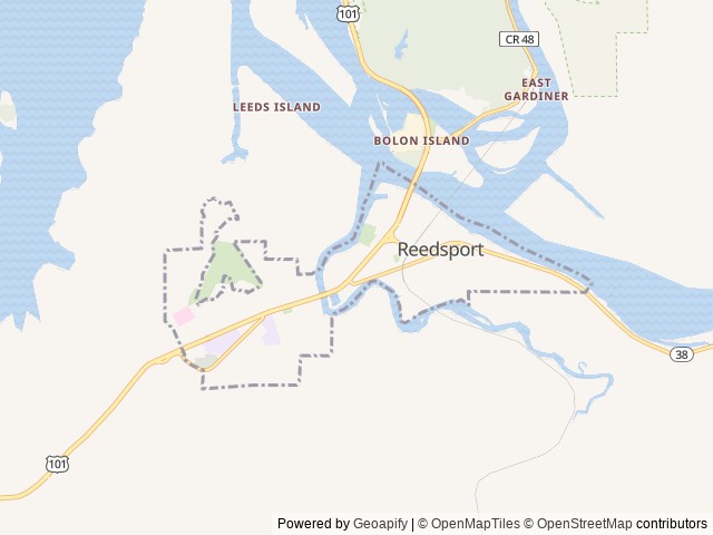 Map of Coho RV Park & Marina location at Reedsport, OR, United States