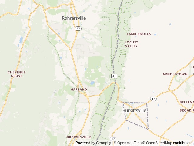 Map of Maple Tree Camp location at Gapland, MD, United States