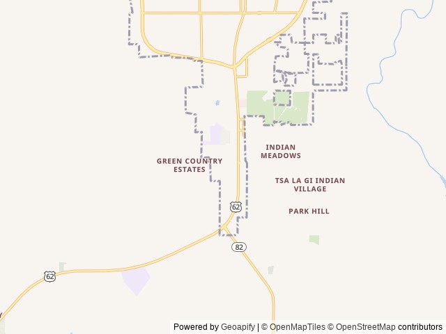 Map of X-Press RV Park location at Tahlequah, OK, United States