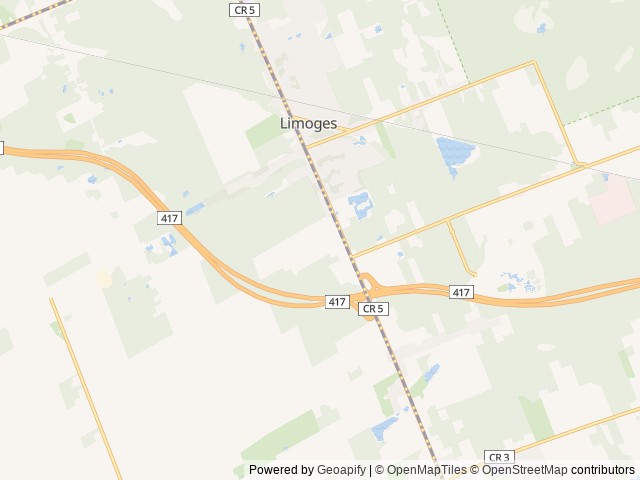 Map of Kittawa RV Resort location at Limoges, ON, Canada