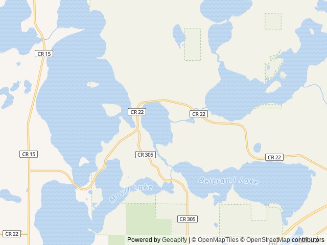 Map of Fox Lake Campground of Bemidji location at Bemidji, MN, United States