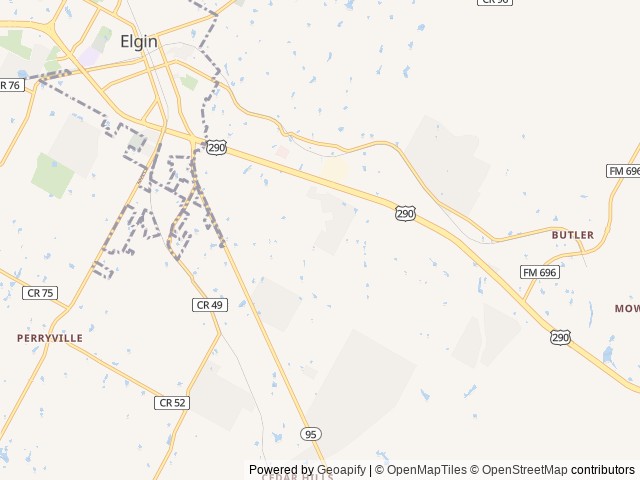 Map of Colinas RV Park, Colinas, Texas location at Elgin, TX, United States