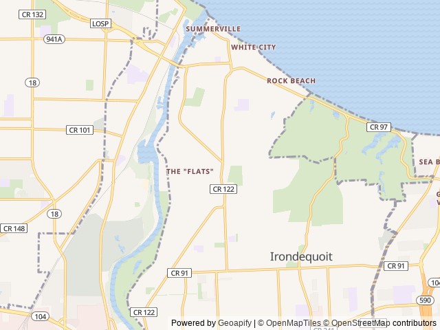 Map for Luxury Winnebago Adventurer – Drive, Camp or Glamp near Irondequoit, NY