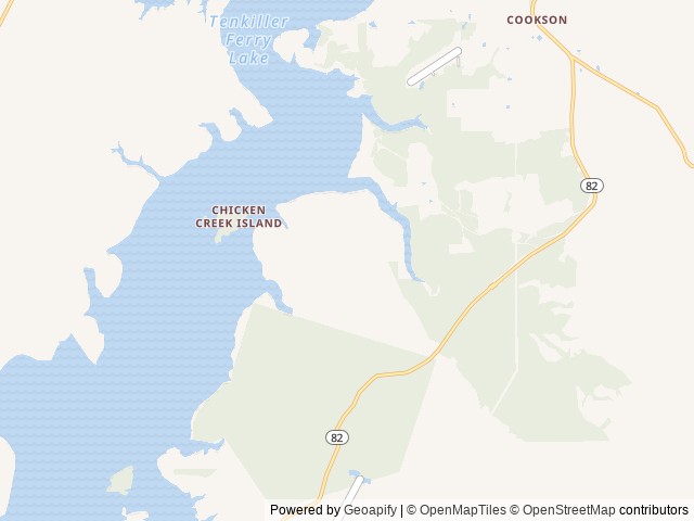 Map of The Roost location at Cookson, OK, United States