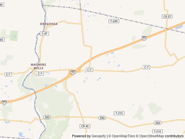 Map of Olive Branch Campground location at Bratton Township, OH, United States