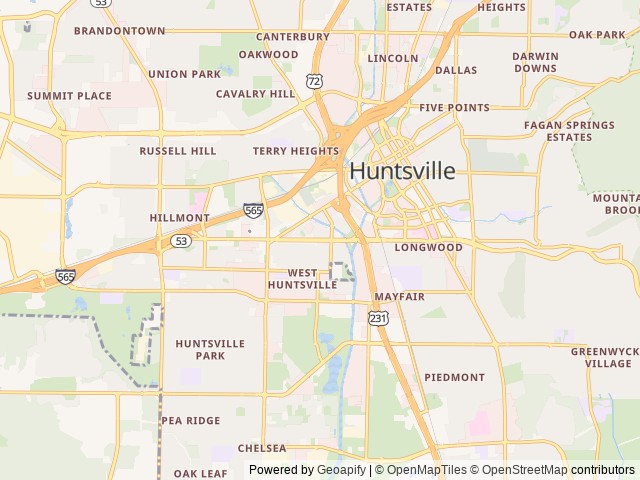 Map of Dapper Haus location at Huntsville, AL, United States