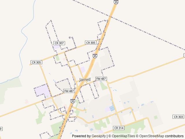 Map of Valley View RV Park location at Granger, TX, United States