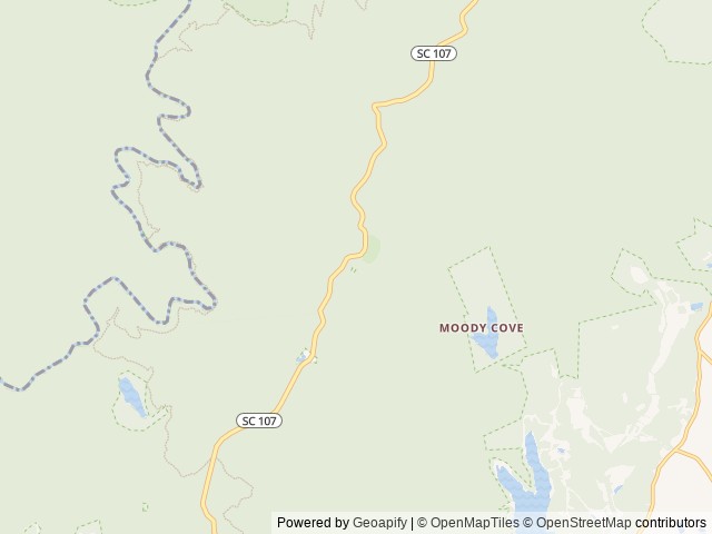 Map of Cherry Hill Campground location at Mountain Rest, SC, United States