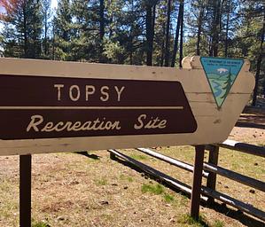 Topsy Recreation SIte Entrance Sign