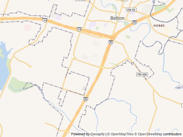 Map of Belton RV Park location at Belton, TX, United States