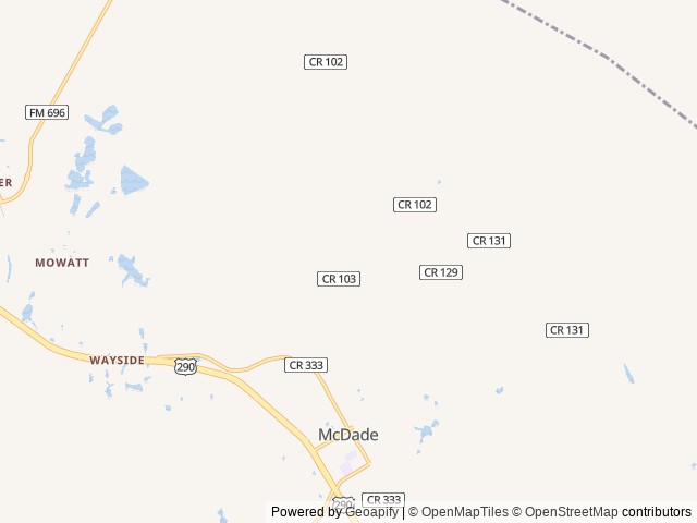 Map of Star Ranch location at Mc Dade, TX, United States