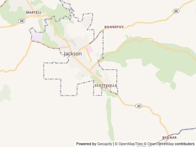Map for 2022 Premium Grey Wolf Black Label Toy Hauler near Jackson, CA
