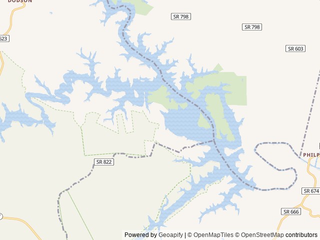 Map of Goose Point location at Bassett, VA, United States