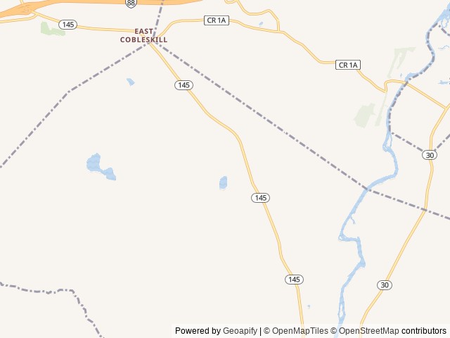 Map of Twin Oaks Campground location at Schoharie, NY, United States