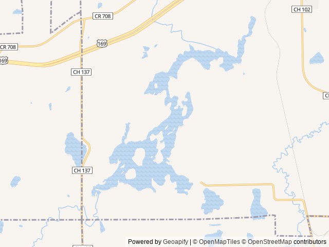 Map of West Two Rivers Campground location at Mountain Iron, MN, United States