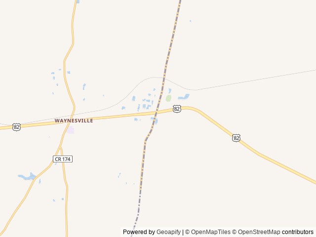 Map of Golden Isles RV location at Waynesville, GA, United States