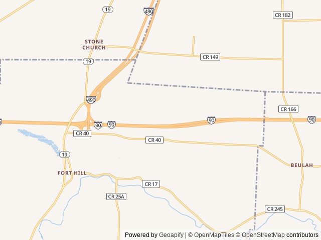 Map of Timberline Lake Park location at Le Roy, NY, United States