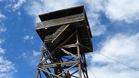 View of the lookout from parking area. 