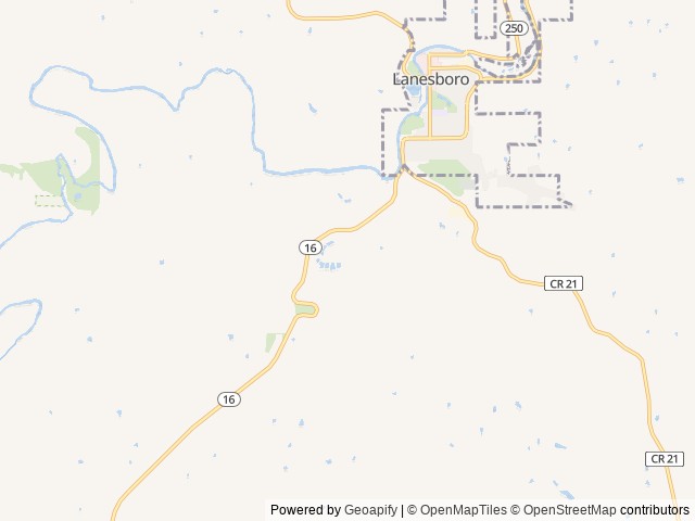 Map for The Springdale: Queen + Bunk. Delivery Only! near Lanesboro, MN