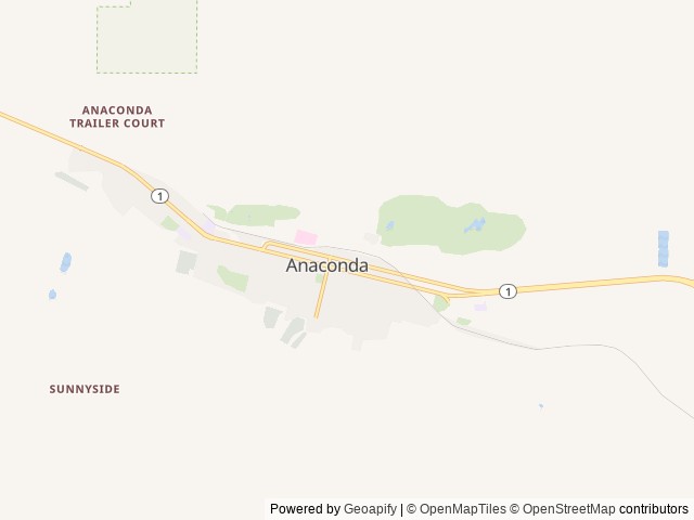 Map of Big Sky RV Park & Campground location at Anaconda, MT, United States