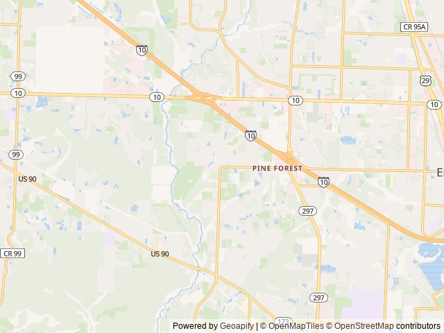 Map of Pensacola RV Park location at Pensacola, FL, United States