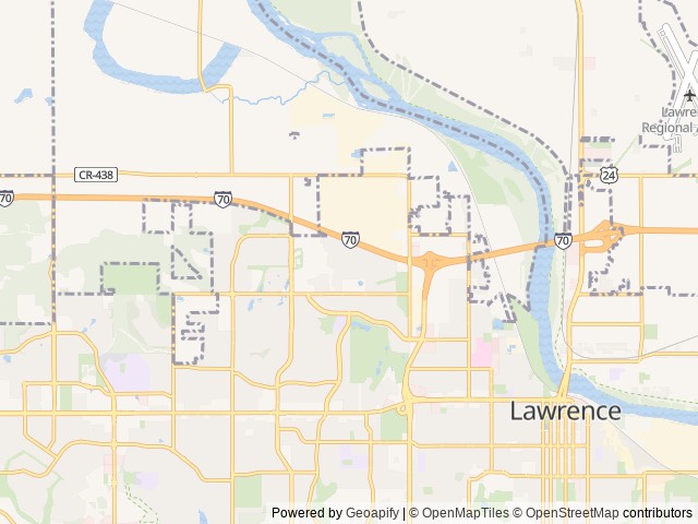 Map for Family Bunkhouse Travel Trailer — Turnkey Camper near Lawrence, MO