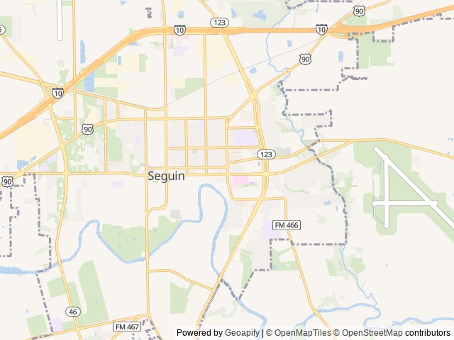 Map of Lake Wood Park location at Gonzales, TX, United States