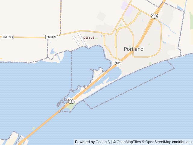 Map of Portland RV Park location at Portland, TX, United States
