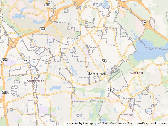 Map for Adventure-Ready Coachmen 220QB w inflatable Kayaks near Morrisville, NC