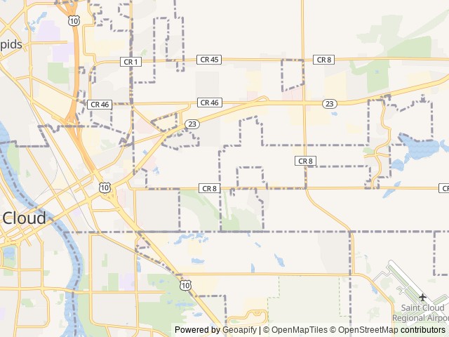 Map of St. Cloud Campground & RV Park location at St. Cloud, MN, United States