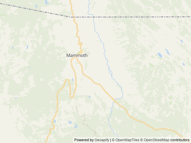 Map of Mammoth Campground (Yellowstone) location at Yellowstone, WY, United States