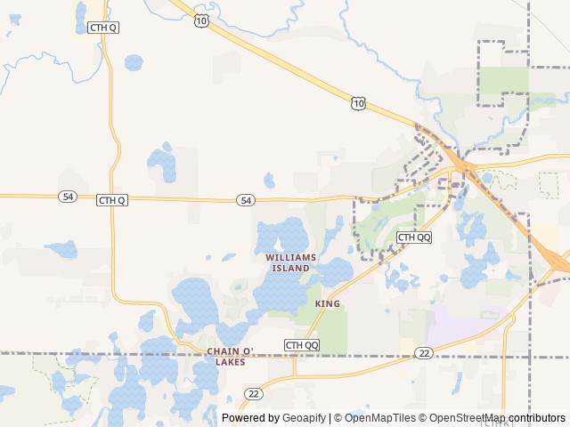 Map of Deerhaven Campground location at Waupaca, WI, United States