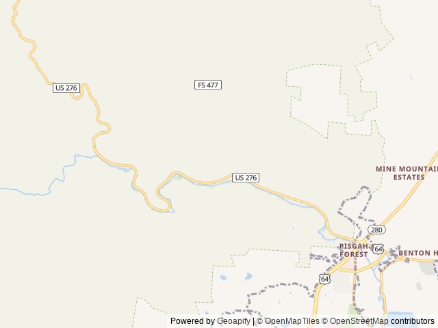 Map of White Pine South Group Camp location at Pisgah Forest, NC, United States