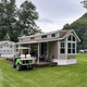 Campsite and vacation cabin at Stony Fork Creek Campground in Wellsboro, Pennsylvania