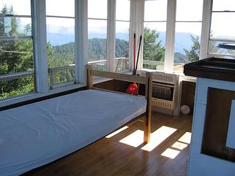 Interior view of Bald Knob Lookout