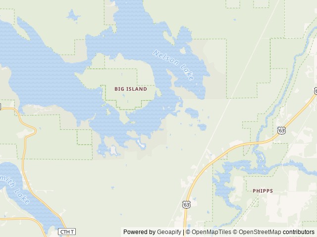 Map of Revelle's Resort & Campground location at Hayward, WI, United States