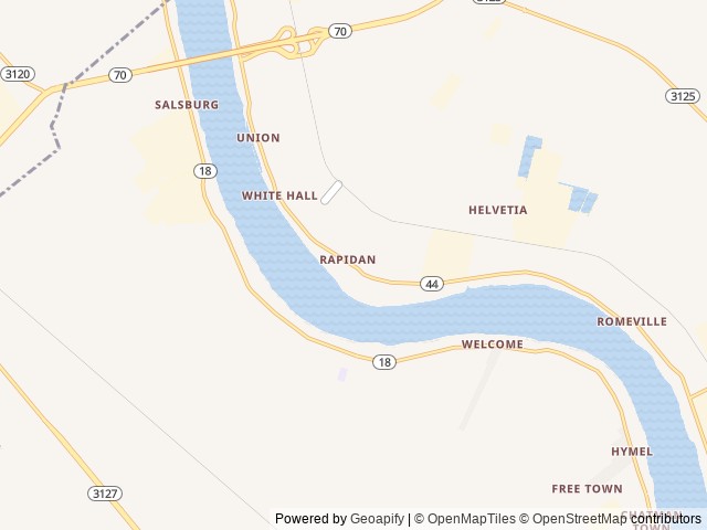 Map of Sugar Hill RV Park location at Convent, LA, United States