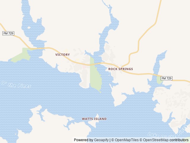 Map of Johnson Creek Camp location at Jefferson, TX, United States