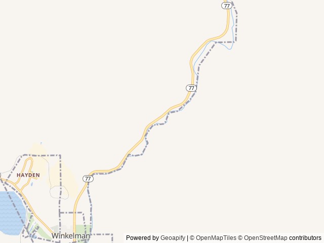 Map of Shores Recreation Site location at Tucson, AZ, United States