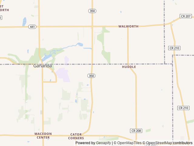 Map for “Wanderhaven” is our 2018 Jayco 26’ Bunk House near Walworth, NY