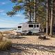 Modern RV w Panoramic Window & Outdoor Kitchen