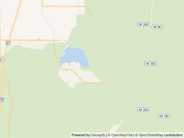 Map of Haystack Campground (East Shore) location at Prineville, OR, United States