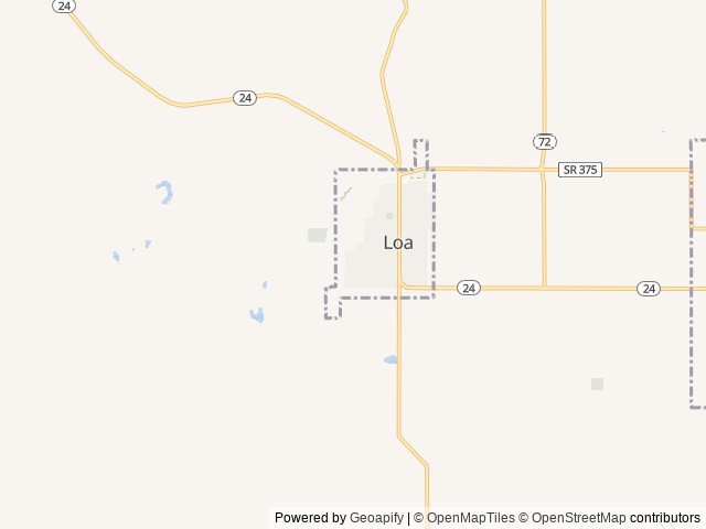 Map for 43’ 6” Highway haven near Loa, UT