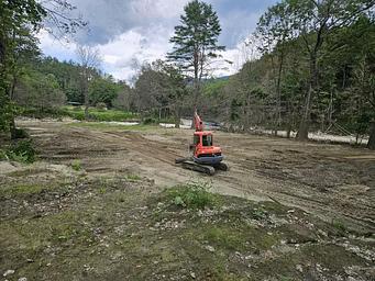 Ensuring a level surface for future campers. 