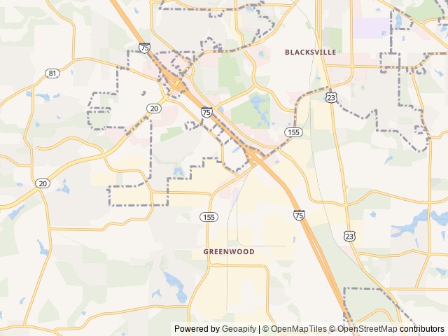 Map for Prowler  Bunk house near McDonough, GA