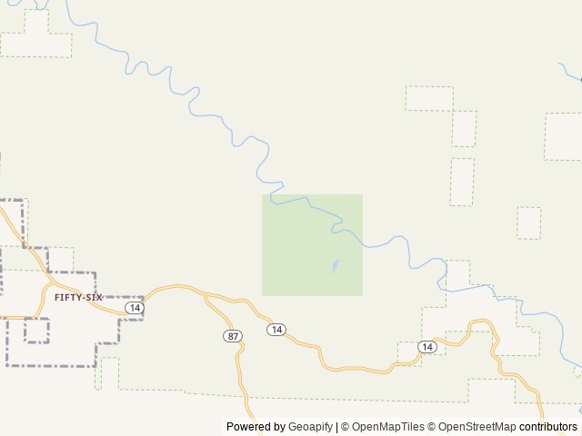 Map of Blanchard Springs Campground location at Fifty Six, AR, United States